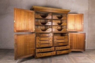 large pine linen cupboard